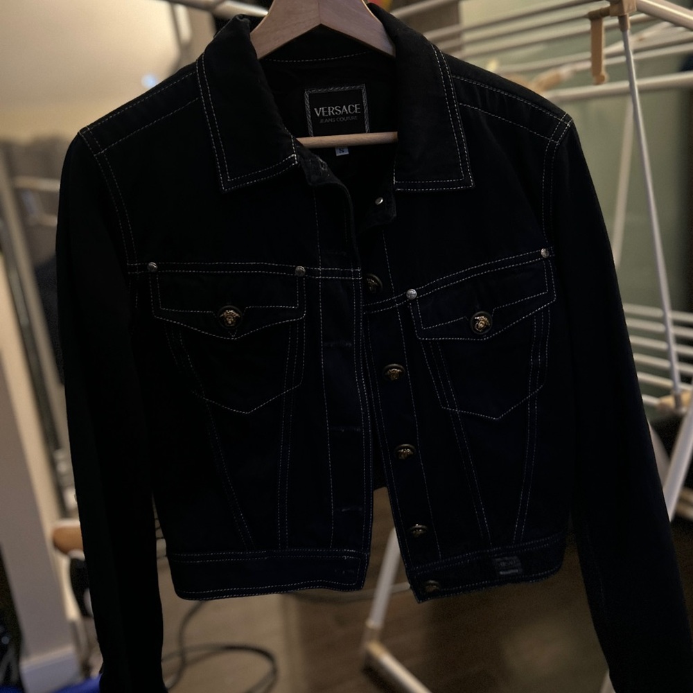 Versace Black Jacket with Gold Accents